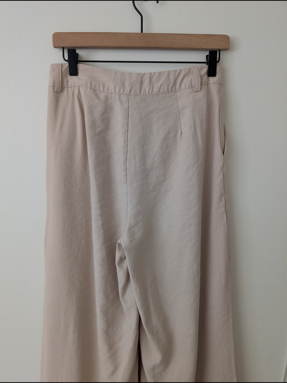 SNDYS Womens 6 Pleated High Waisted Wide Leg Trouser Pants Khaki Work Preppy - Picture 6 of 8